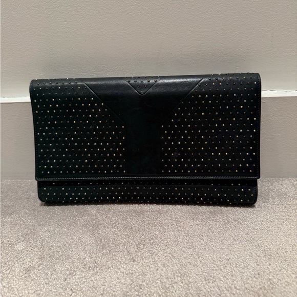 Yves Saint Laurent Authentic Black Clutch with Gold Studs - Picture 5 of 6